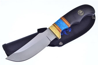 Black Pakkawood/Turquoise Skinner w/Sheath