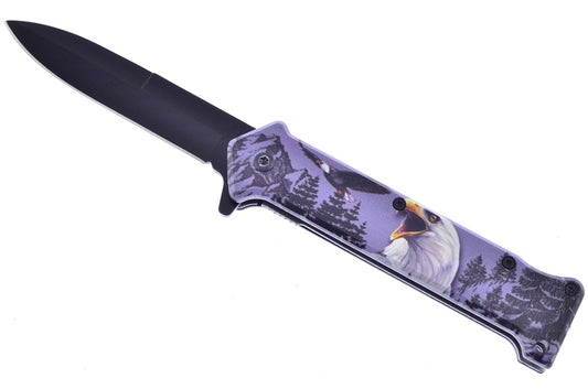 Abs Eagle Art Black Stainless Steel Assisted Open