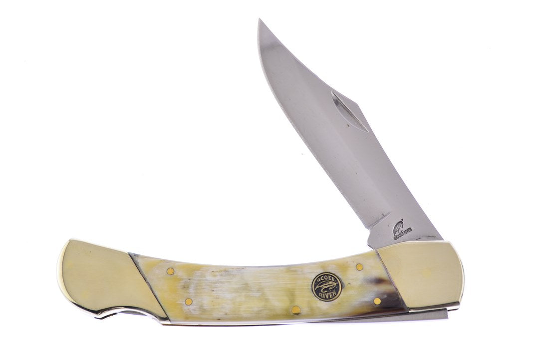 Ox Horn Bear Claw Lockback