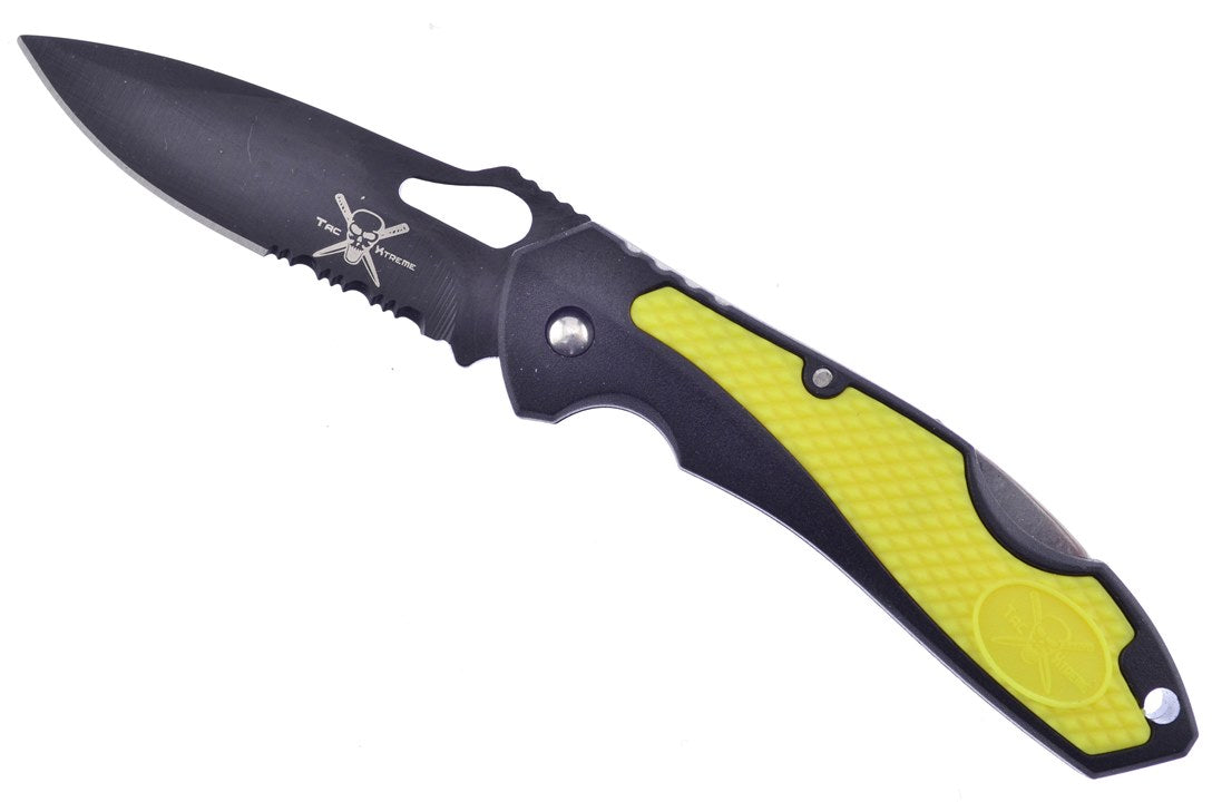 Yellow/Grey Composite Lock back Pocket Knife